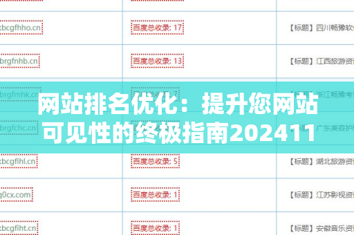 网站排名优化：提升您网站可见性的终极指南20241105