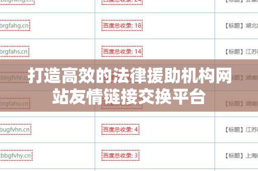 打造高效的法律援助机构网站友情链接交换平台