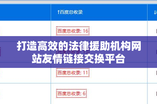 打造高效的法律援助机构网站友情链接交换平台
