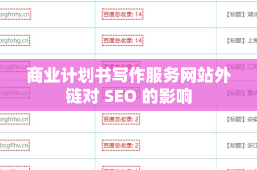 商业计划书写作服务网站外链对 SEO 的影响