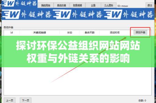 探讨环保公益组织网站网站权重与外链关系的影响