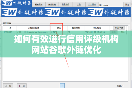 如何有效进行信用评级机构网站谷歌外链优化