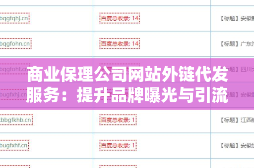 商业保理公司网站外链代发服务：提升品牌曝光与引流的有效途径