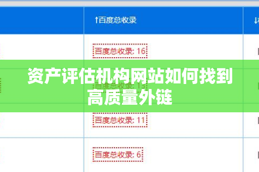 资产评估机构网站如何找到高质量外链