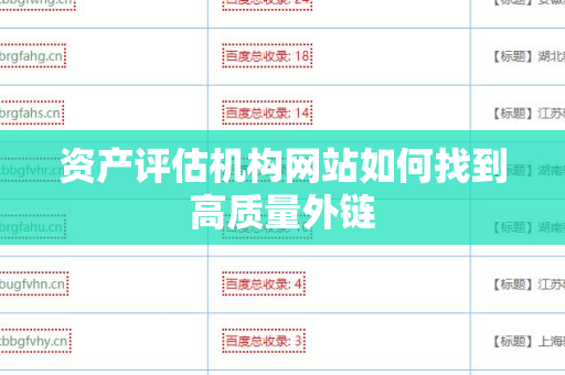 资产评估机构网站如何找到高质量外链