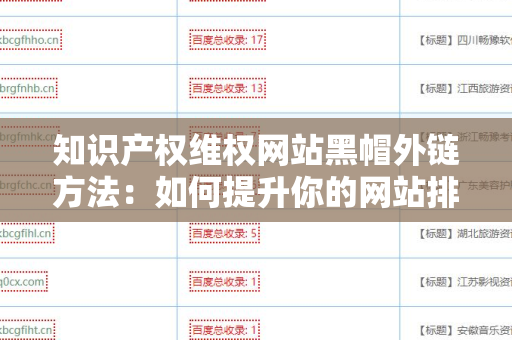 知识产权维权网站黑帽外链方法：如何提升你的网站排名？
