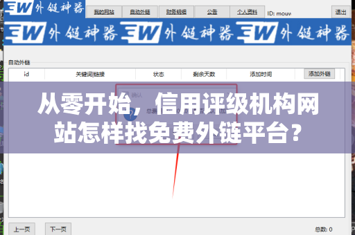 从零开始，信用评级机构网站怎样找免费外链平台？
