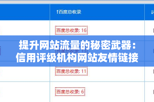 提升网站流量的秘密武器：信用评级机构网站友情链接交换平台