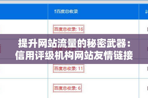 提升网站流量的秘密武器：信用评级机构网站友情链接交换平台
