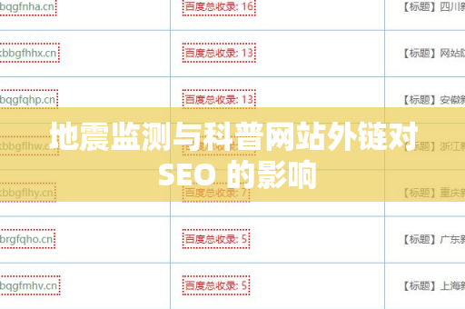 地震监测与科普网站外链对 SEO 的影响