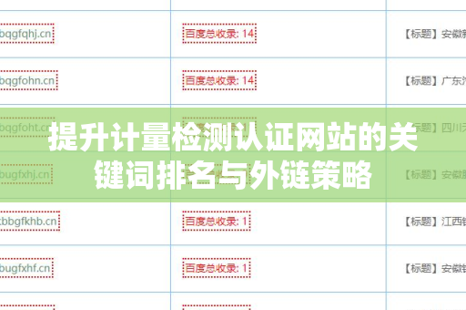 提升计量检测认证网站的关键词排名与外链策略