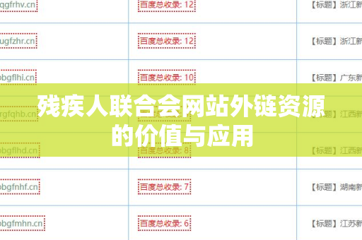 残疾人联合会网站外链资源的价值与应用