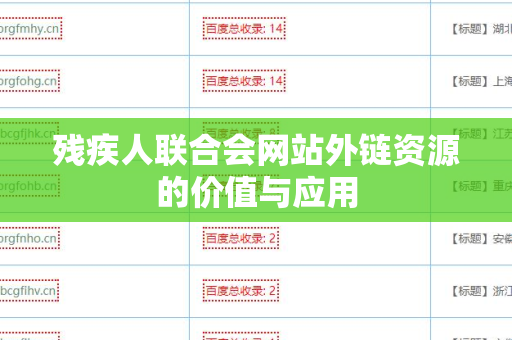 残疾人联合会网站外链资源的价值与应用