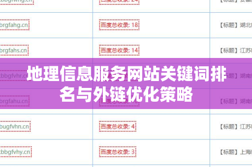 地理信息服务网站关键词排名与外链优化策略