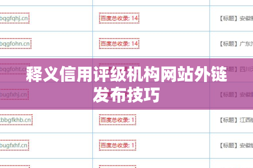 释义信用评级机构网站外链发布技巧