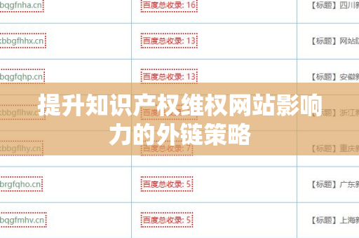 提升知识产权维权网站影响力的外链策略