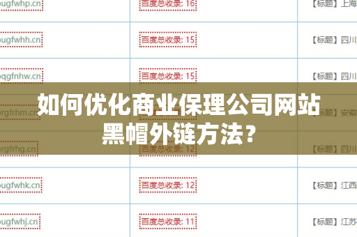 如何优化商业保理公司网站黑帽外链方法？