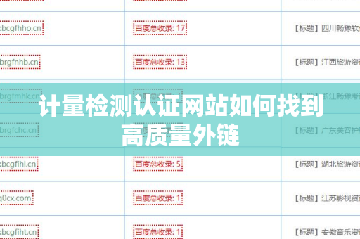 计量检测认证网站如何找到高质量外链