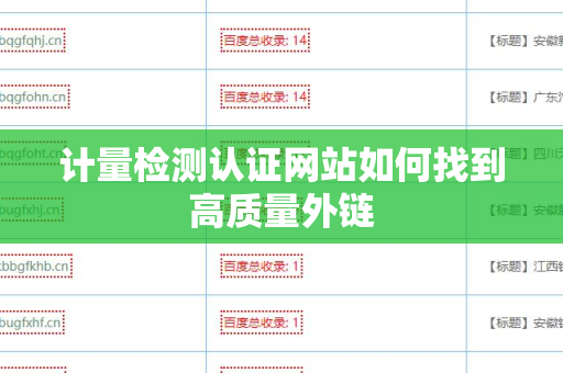 计量检测认证网站如何找到高质量外链