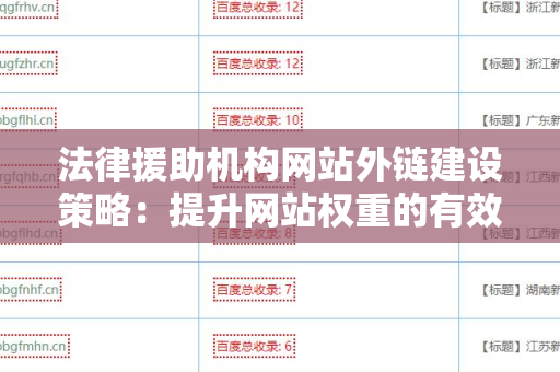法律援助机构网站外链建设策略：提升网站权重的有效方法