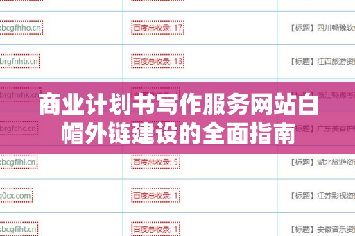 商业计划书写作服务网站白帽外链建设的全面指南