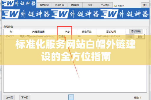 标准化服务网站白帽外链建设的全方位指南
