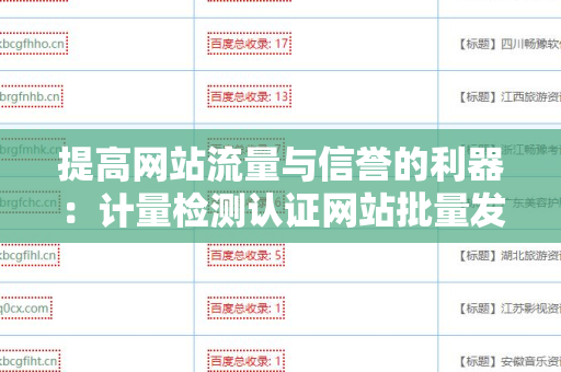 提高网站流量与信誉的利器：计量检测认证网站批量发外链工具
