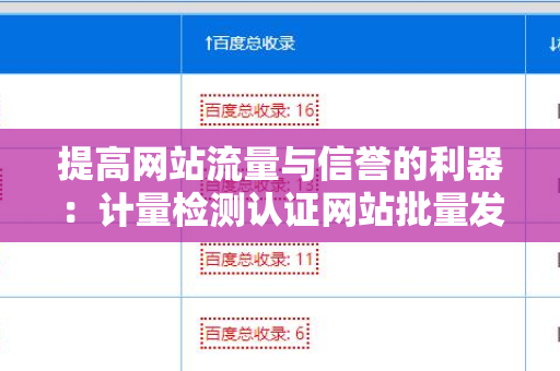 提高网站流量与信誉的利器：计量检测认证网站批量发外链工具
