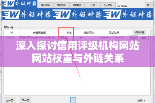 深入探讨信用评级机构网站网站权重与外链关系