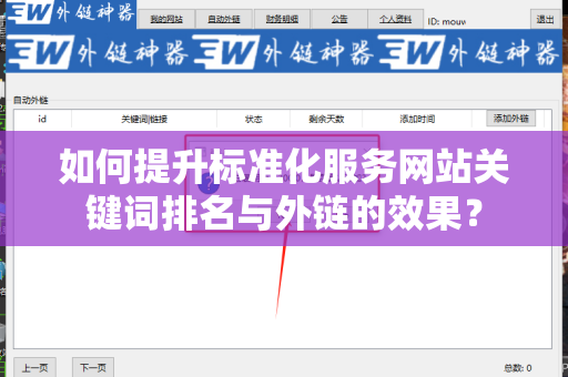 如何提升标准化服务网站关键词排名与外链的效果？