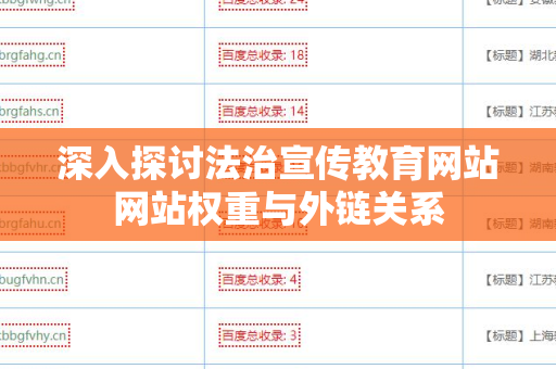 深入探讨法治宣传教育网站网站权重与外链关系
