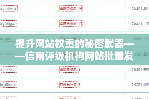 提升网站权重的秘密武器——信用评级机构网站批量发外链工具