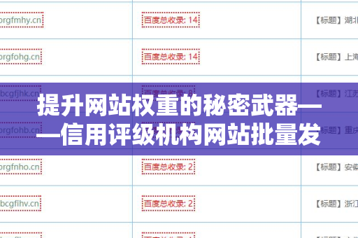 提升网站权重的秘密武器——信用评级机构网站批量发外链工具