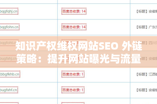 知识产权维权网站SEO 外链策略：提升网站曝光与流量的有效手段