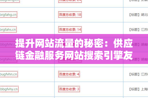 提升网站流量的秘密：供应链金融服务网站搜索引擎友好的外链