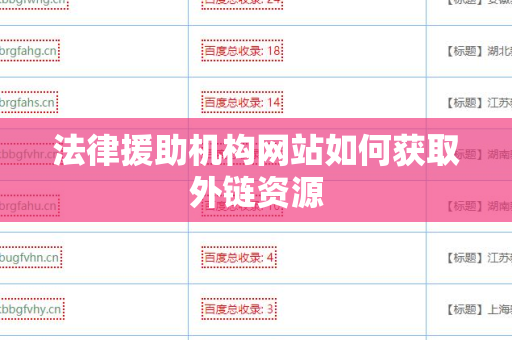 法律援助机构网站如何获取外链资源