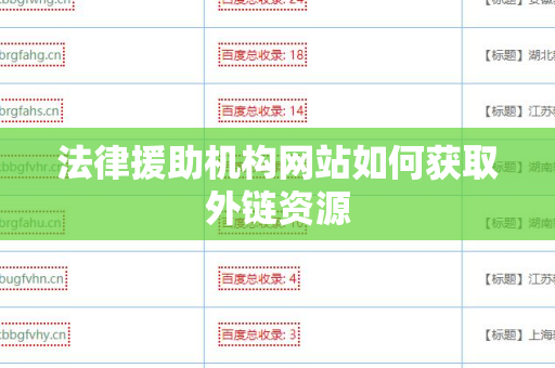 法律援助机构网站如何获取外链资源