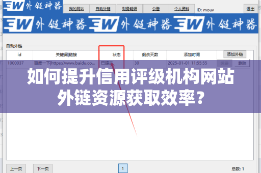 如何提升信用评级机构网站外链资源获取效率？