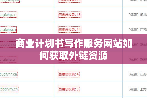 商业计划书写作服务网站如何获取外链资源