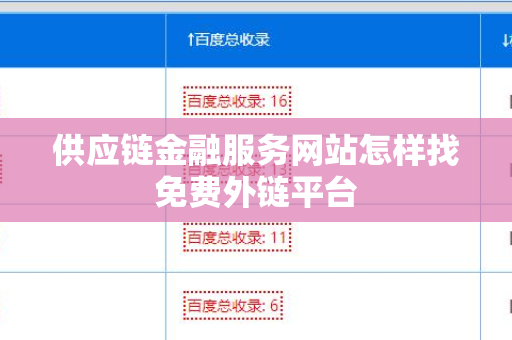 供应链金融服务网站怎样找免费外链平台