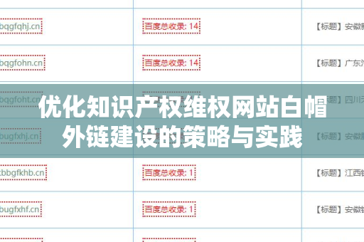 优化知识产权维权网站白帽外链建设的策略与实践