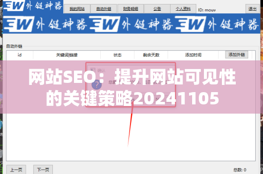 网站SEO：提升网站可见性的关键策略20241105