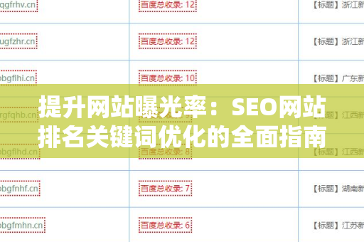 提升网站曝光率：SEO网站排名关键词优化的全面指南20241105