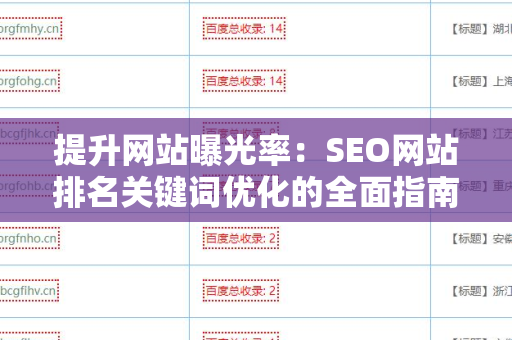 提升网站曝光率：SEO网站排名关键词优化的全面指南20241105