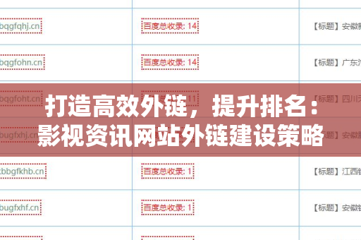 打造高效外链，提升排名：影视资讯网站外链建设策略