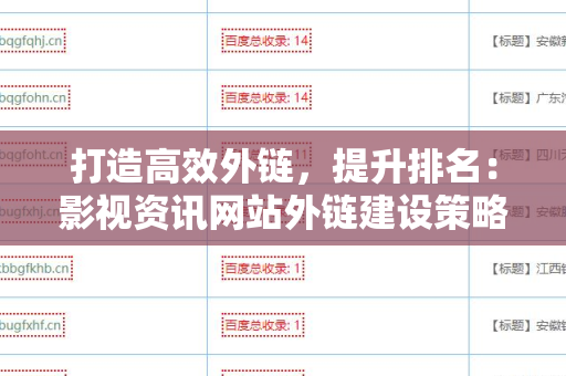 打造高效外链，提升排名：影视资讯网站外链建设策略