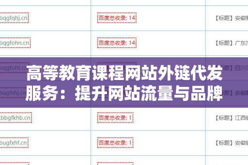 高等教育课程网站外链代发服务：提升网站流量与品牌知名度的利器