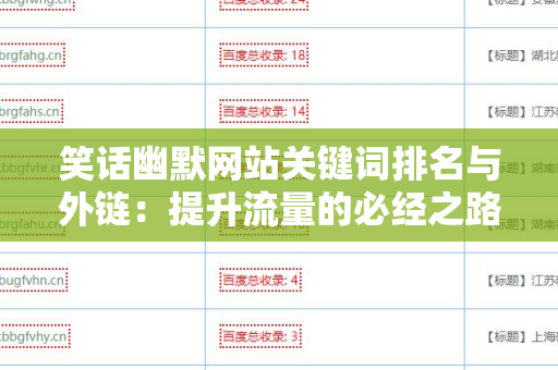 笑话幽默网站关键词排名与外链：提升流量的必经之路
