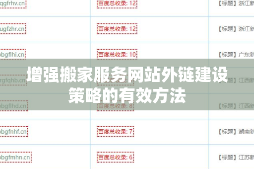 增强搬家服务网站外链建设策略的有效方法