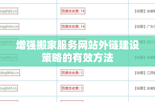 增强搬家服务网站外链建设策略的有效方法